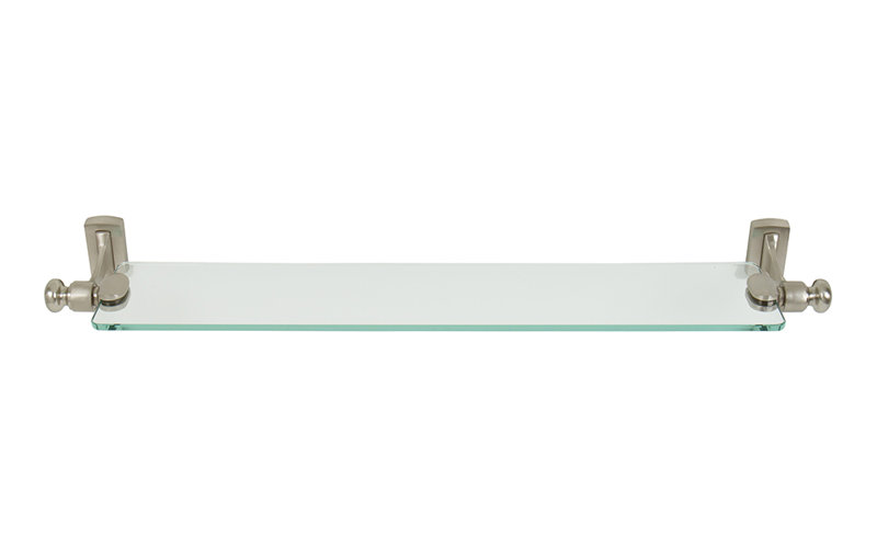 Polished Nickel Glass Wall Mount Shelf with Hardware