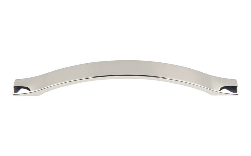 Polished Nickel Modern Arch Bar Pull with Mounting Hardware
