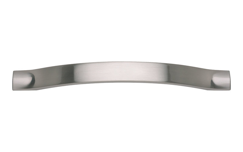 Brushed Nickel Modern Low Arch Cabinet Pull with Mounting Hardware