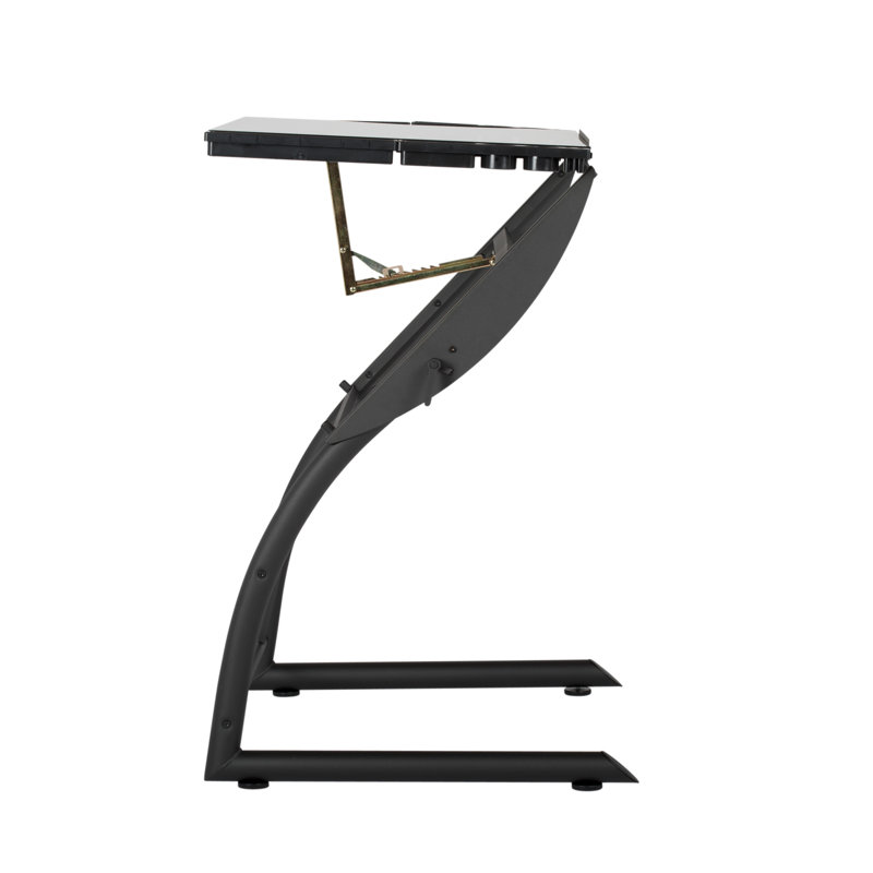 Versatile TriFlex 45" Glass Top Adjustable Drafting Table, Black