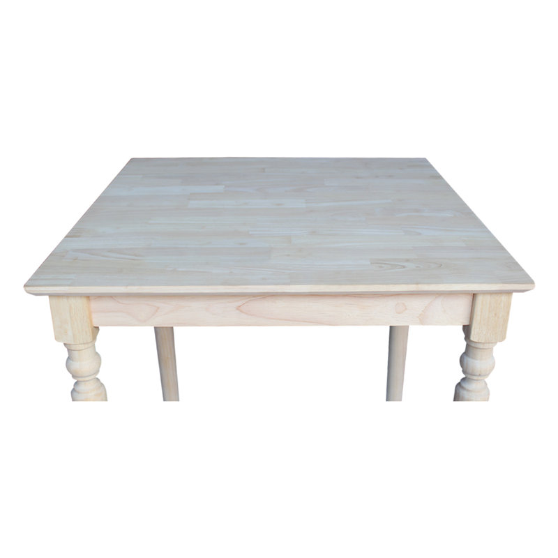 Traditional Unfinished Square Solid Wood Counter-Height Table