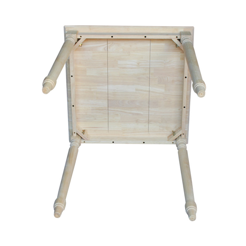 Traditional Unfinished Square Solid Wood Counter-Height Table