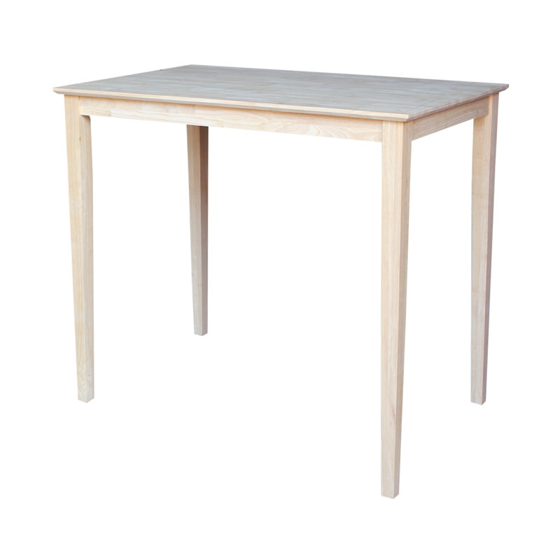 Cottage Charm Unfinished Solid Parawood 54" Bar-Height Dining Table