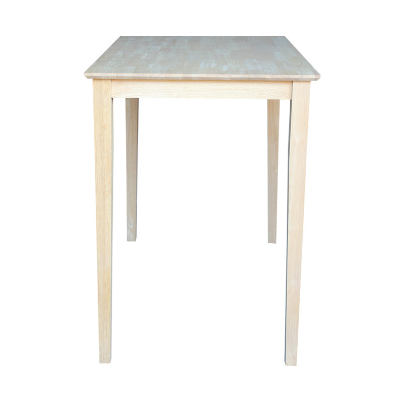 Cottage Charm Unfinished Solid Parawood 54" Bar-Height Dining Table