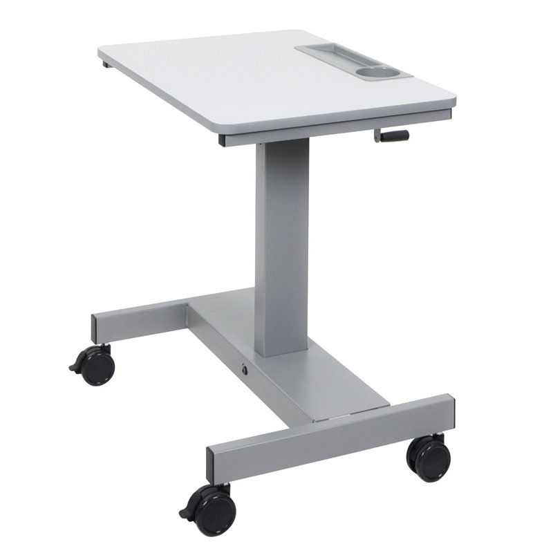 ErgoFlex Gray Steel Adjustable Height Mobile Sit/Stand Desk