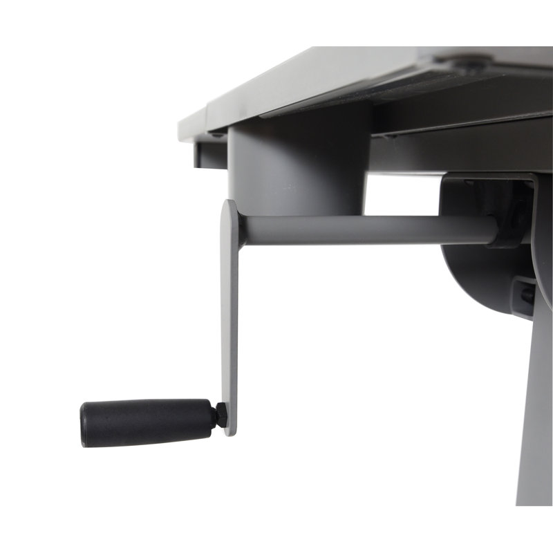 ErgoFlex Gray Steel Adjustable Height Mobile Sit/Stand Desk