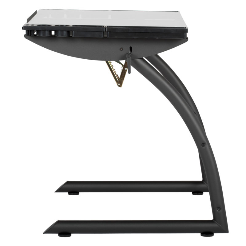 Versatile TriFlex 45" Glass Top Adjustable Drafting Table, Black