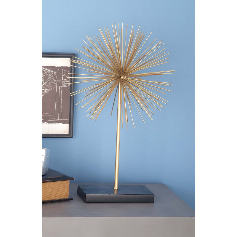 Gold Solid Starburst Metal Sculpture Trio, 11"/15"/20" Height