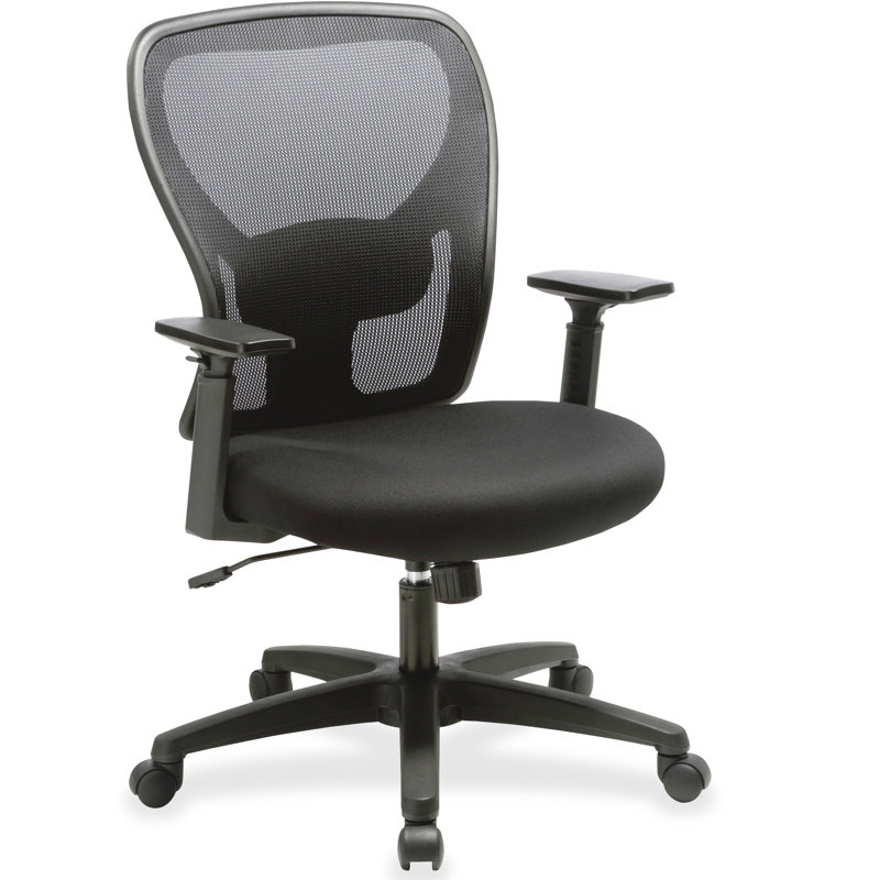 Adjustable Mid-Back Black Mesh Task Chair with Swivel