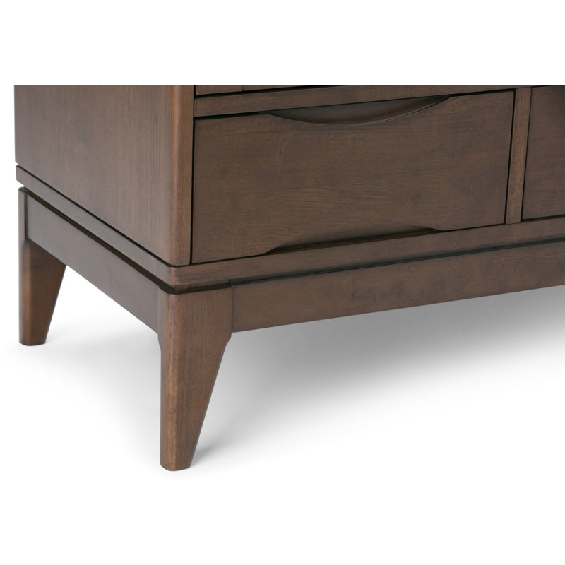 Harper Mid-Century Modern Walnut Brown Solid Hardwood Office Cupboard