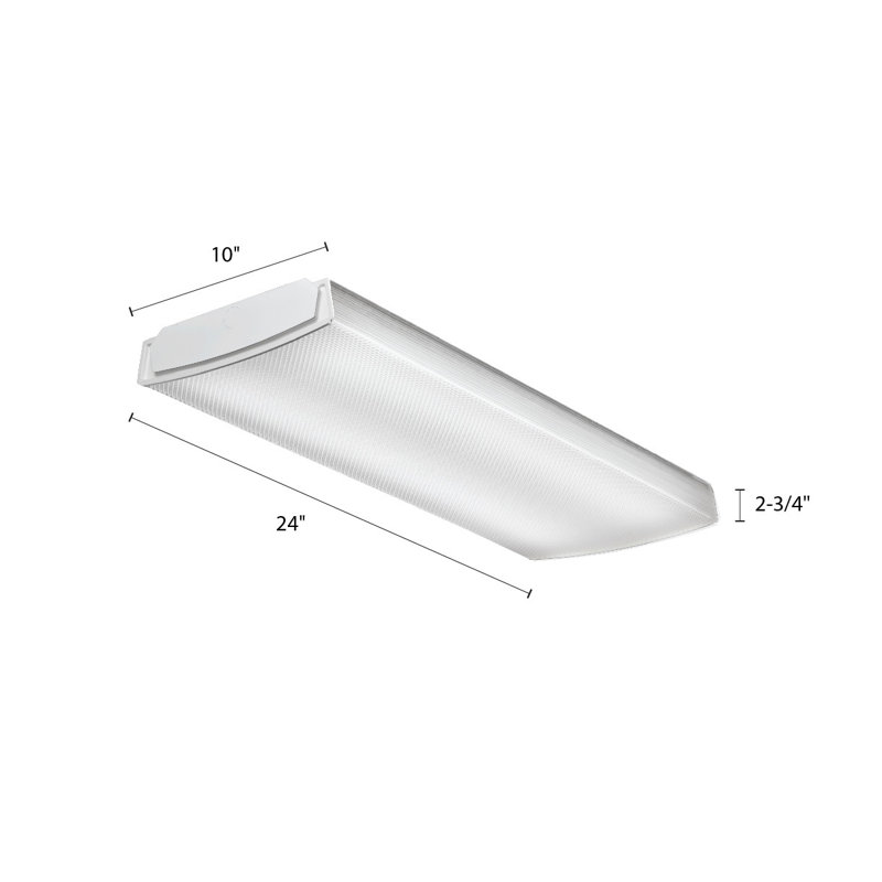 Sleek 2-Foot Integrated LED Wraparound Ceiling Light, 3500K Clear Shade