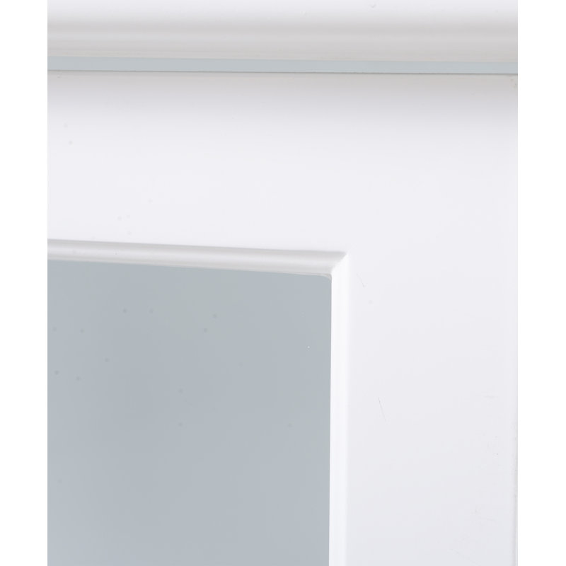 White MDF Glass Door Curio Cabinet with Shelves