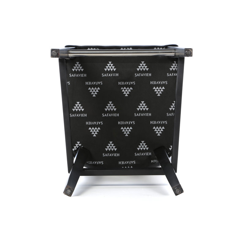 Elegant Transitional Black Leather 24" Counter Stool