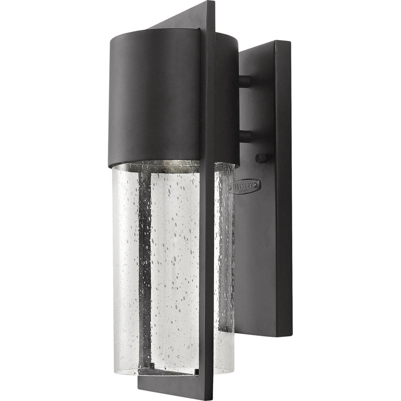 Buckeye Bronze Minimalist Seedy Glass Outdoor Wall Sconce