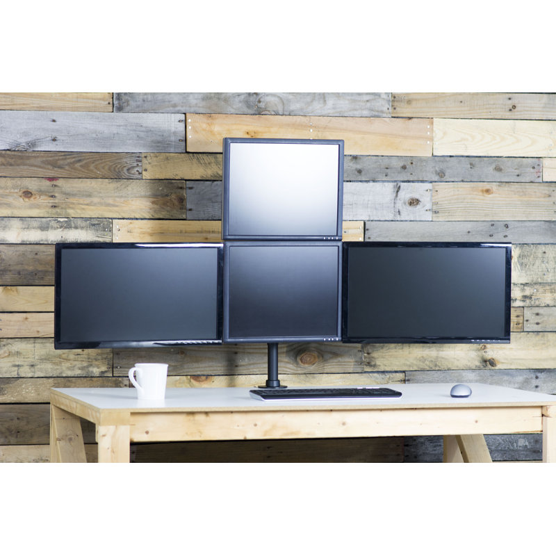 Articulating Quad Monitor Desk Mount with Heavy-Duty Steel, Adjustable Arms