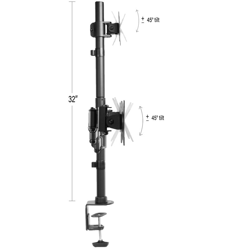Articulating Quad Monitor Desk Mount with Heavy-Duty Steel, Adjustable Arms