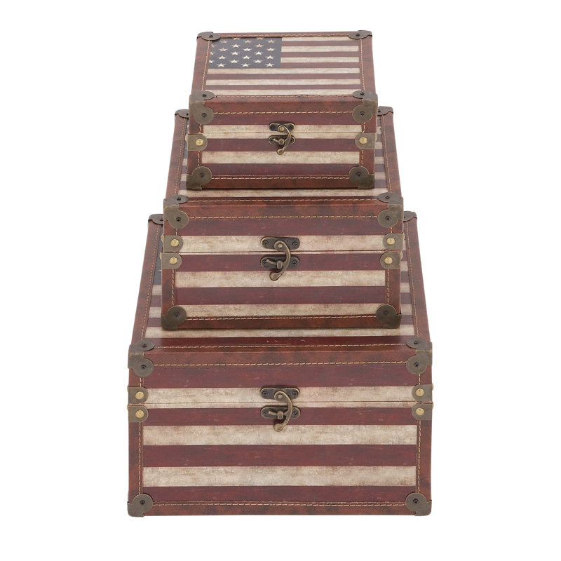 Elite Craftsman 12" Wooden and Canvas Decorative Box Set