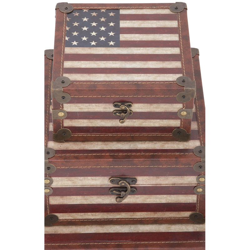 Elite Craftsman 12" Wooden and Canvas Decorative Box Set