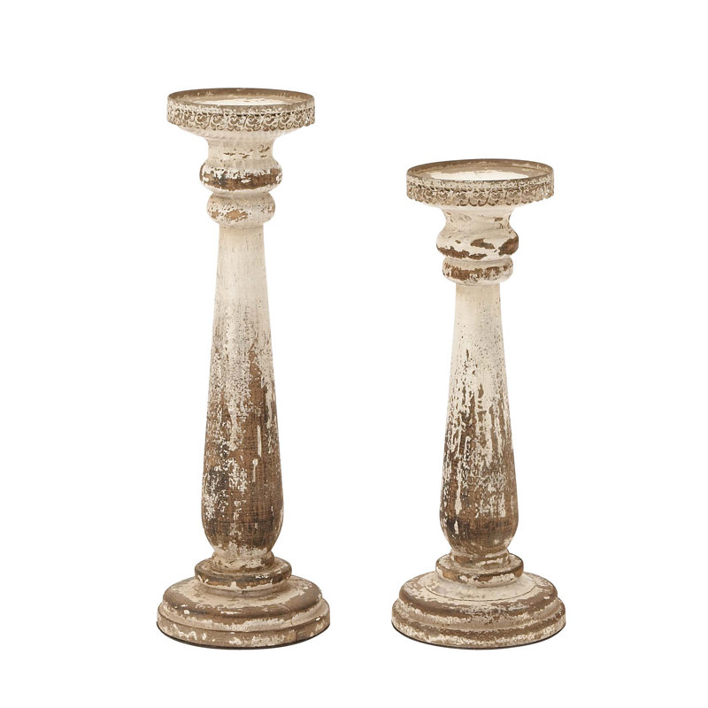 Winter Elegance Wood Candle Lantern Set, Rustic Brown, 17"