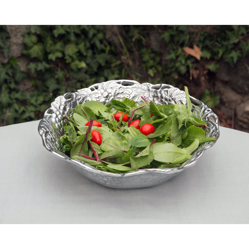 Arthur Court Grape Pattern Aluminum Salad Serving Bowl