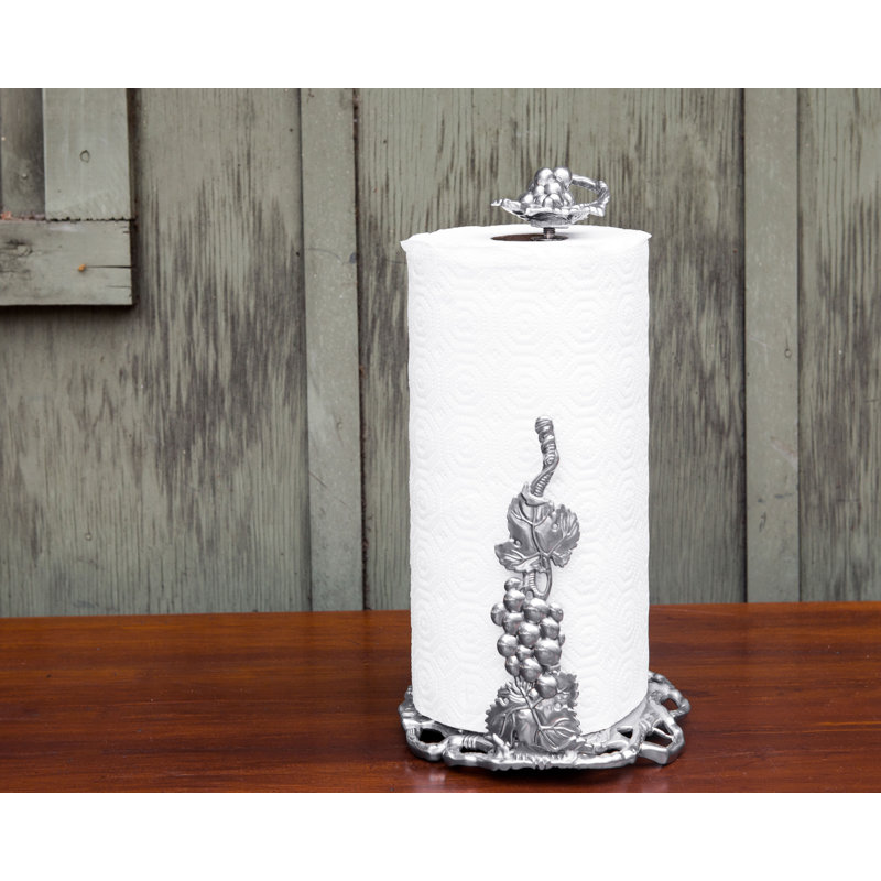 Arthur Court Silver Aluminum Grape Paper Towel Holder