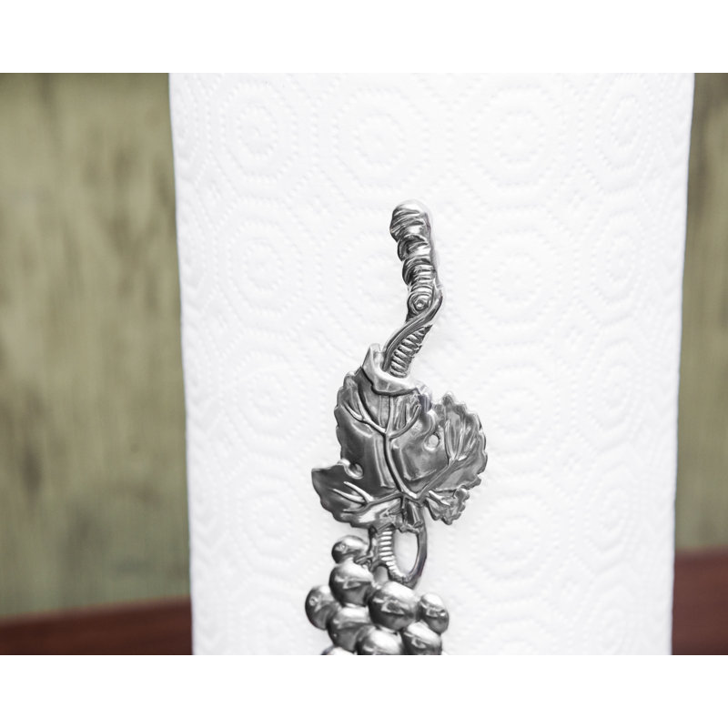 Arthur Court Silver Aluminum Grape Paper Towel Holder