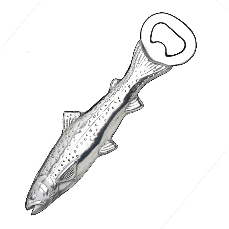 Hand-Polished Aluminum Trout Bottle Opener
