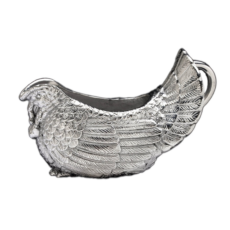 Arthur Court Aluminum Turkey Gravy Boat with 3 Cup Capacity