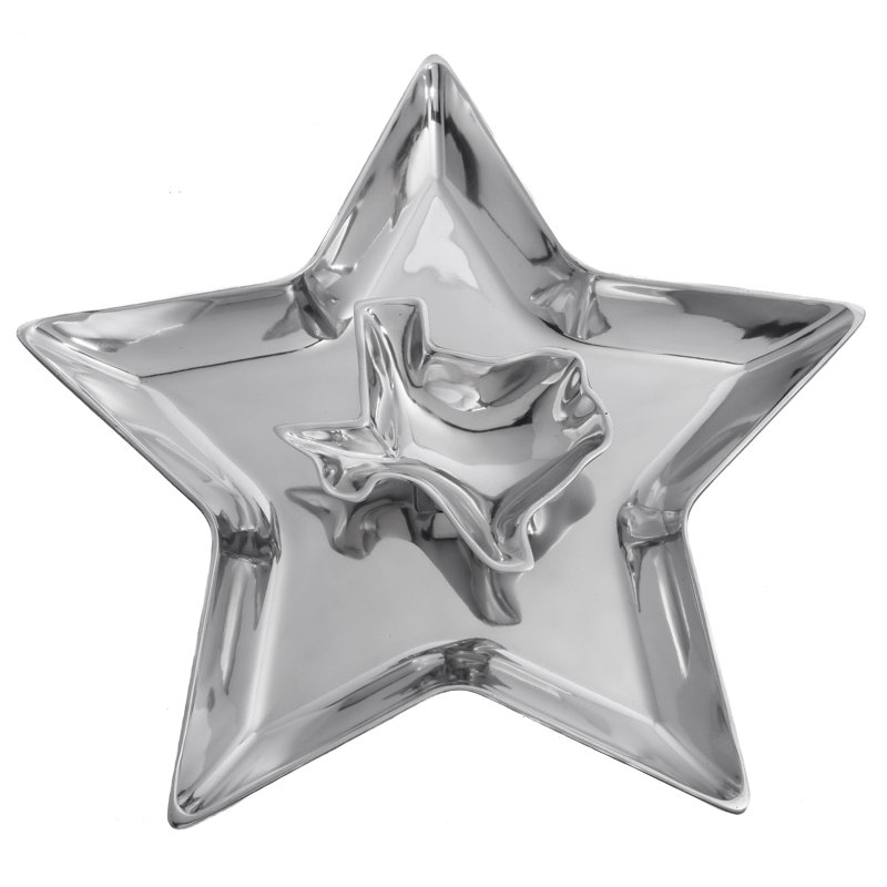 Texas Star Shaped Aluminum Chip and Dip Platter