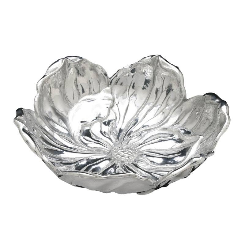 Magnolia Bloom Aluminum Novelty Serving Bowl