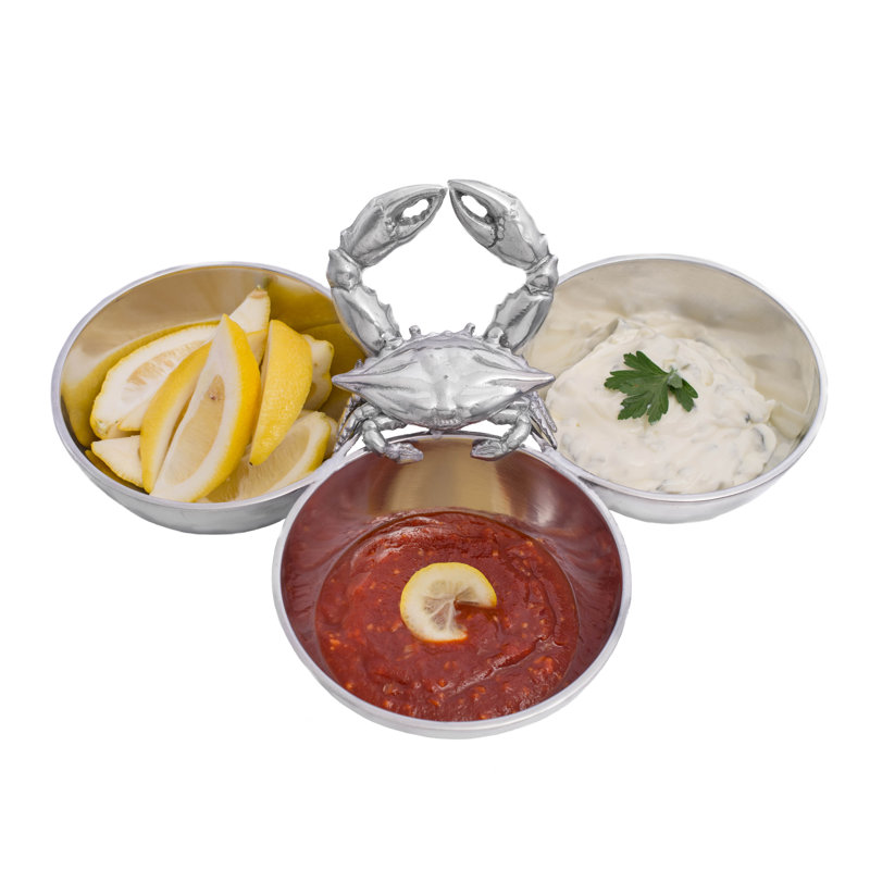 Arthur Court Coastal Aluminum Crab Serving Bowl