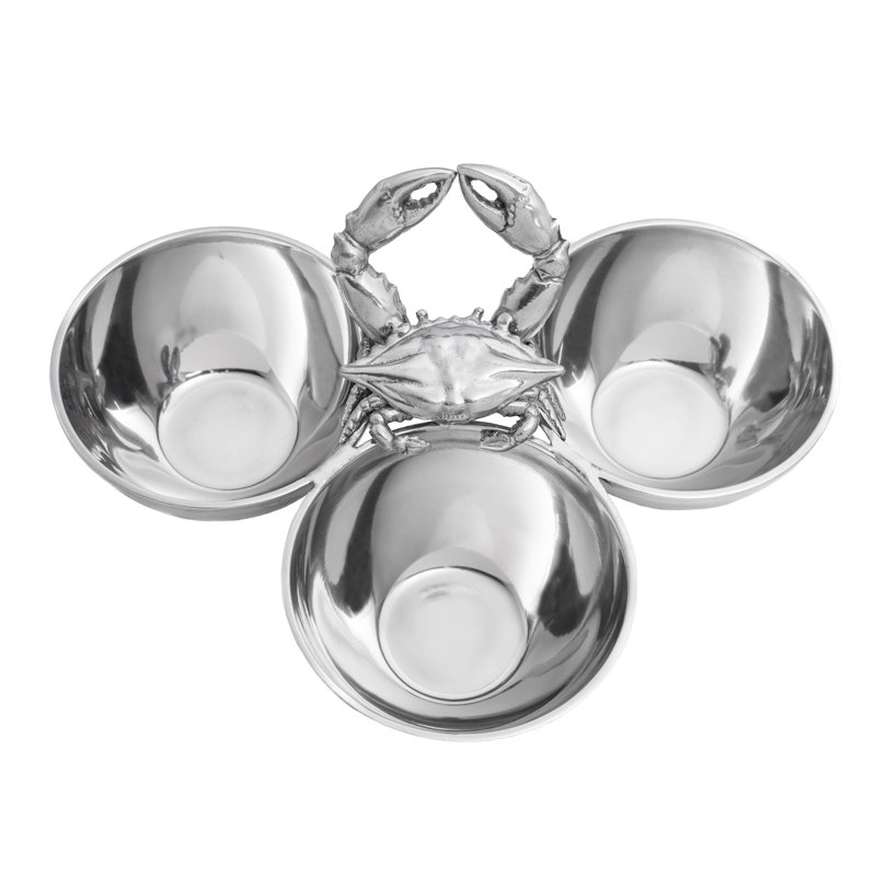 Arthur Court Coastal Aluminum Crab Serving Bowl