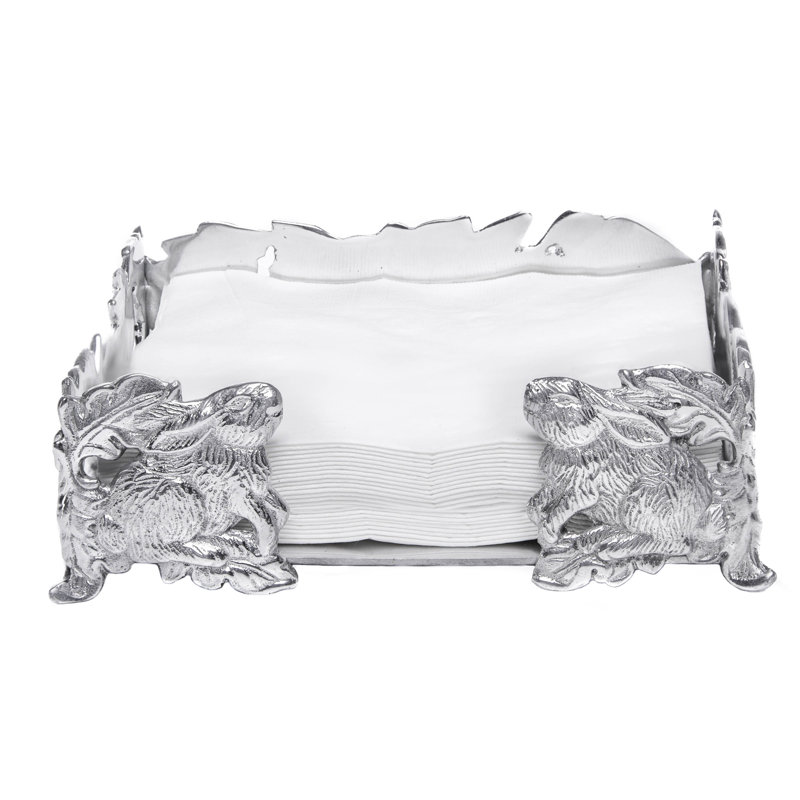 Arthur Court Silver Bunny Aluminum Napkin Holder