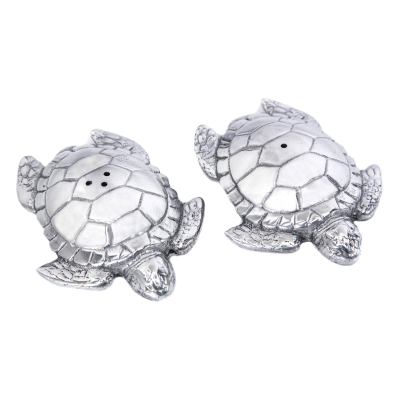 Aluminum Sea Turtle Salt and Pepper Shaker Set