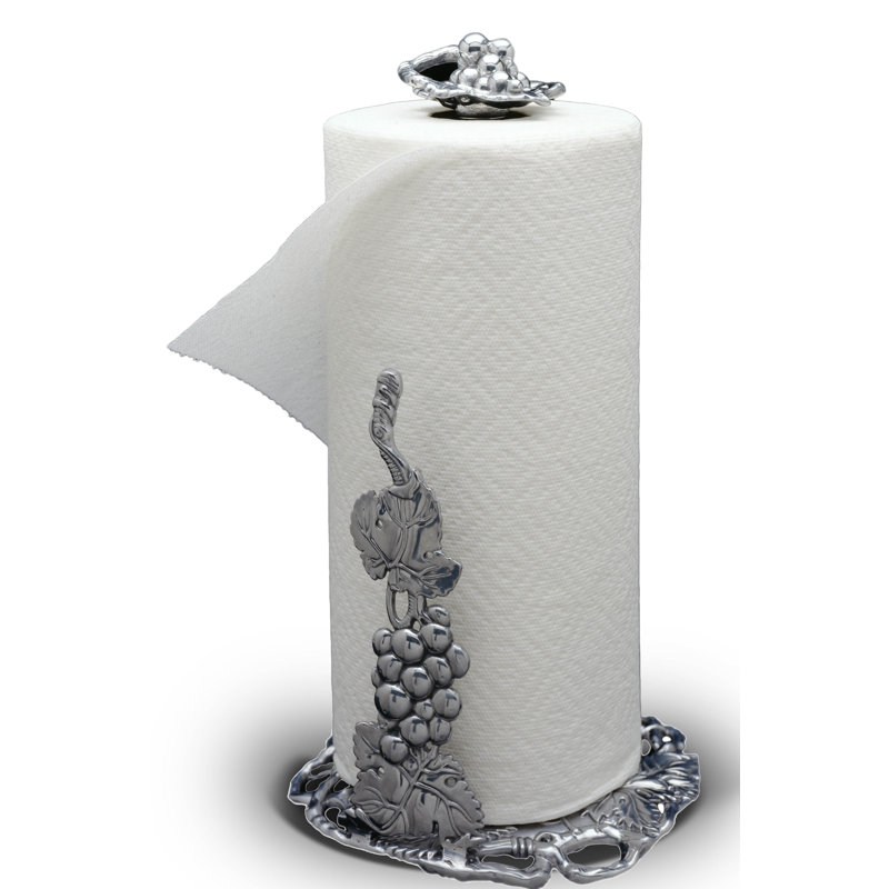 Arthur Court Silver Aluminum Grape Paper Towel Holder