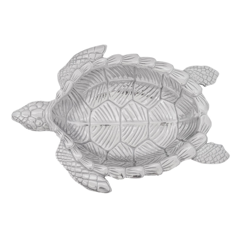 Coastal Aluminum Sea Turtle Serving Bowl