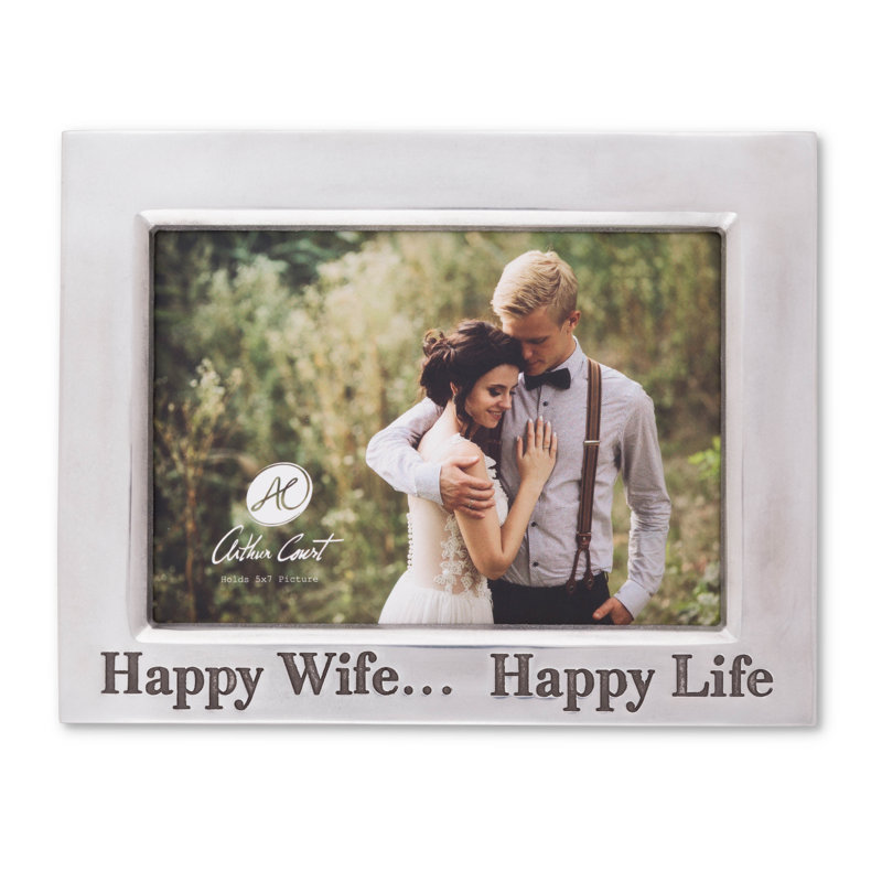 Classic Silver Tabletop Wedding Picture Frame, 9" x 7"