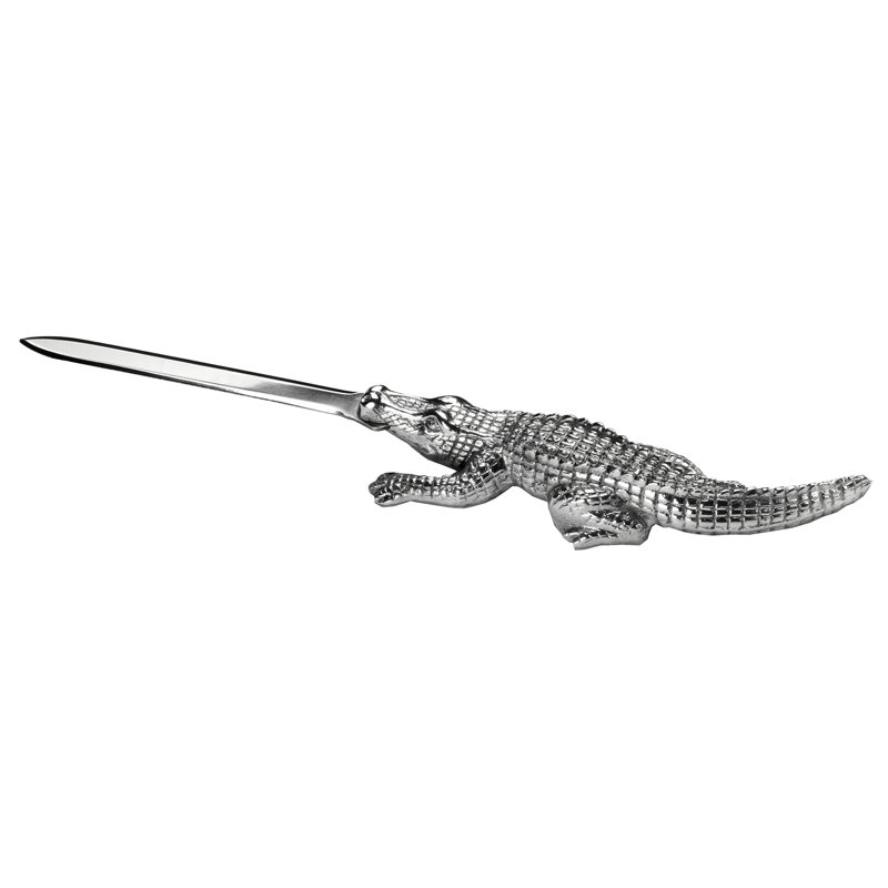 Arthur Court Aluminum Alligator Letter Opener with Stainless Steel Blade