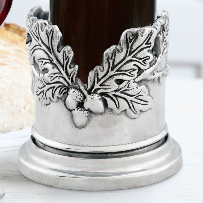 Arthur Court Aluminum Oak Leaf Wine Coaster, 5-inch Diameter