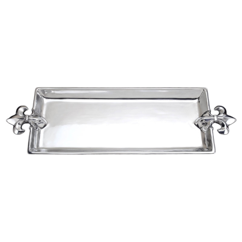 Arthur Court Silver Aluminum 21" Oblong Serving Tray