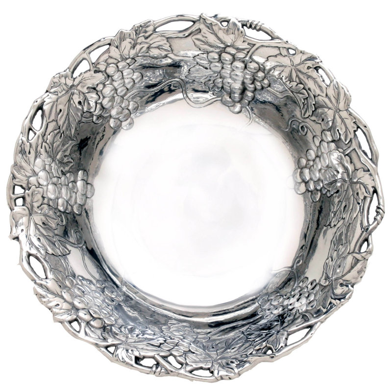 Arthur Court Grape Pattern Aluminum Salad Serving Bowl
