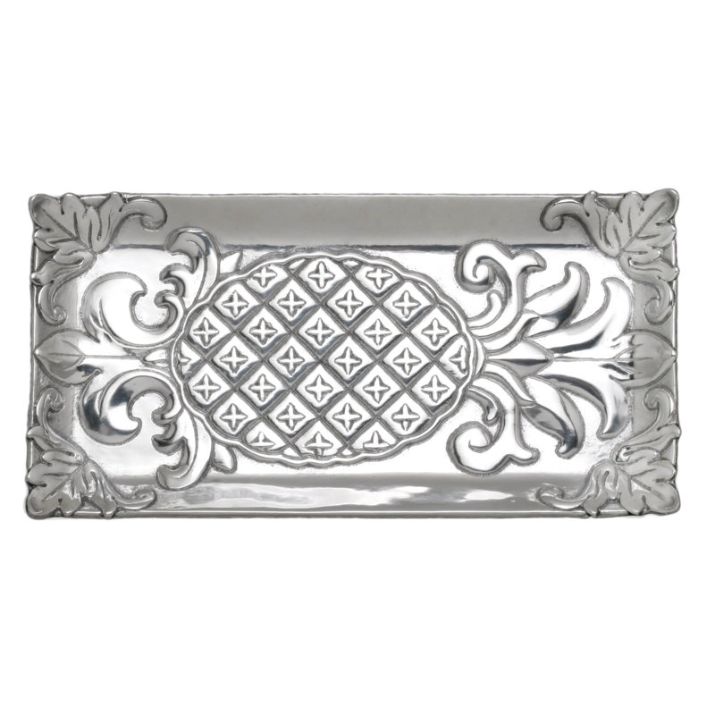 Arthur Court Silver Pineapple Design Aluminum Bread Tray