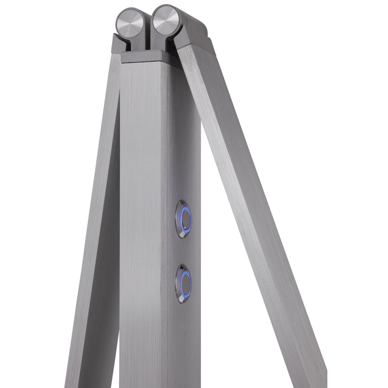 Adjustable White Acrylic LED Floor Lamp with Chiseled Nickel Finish