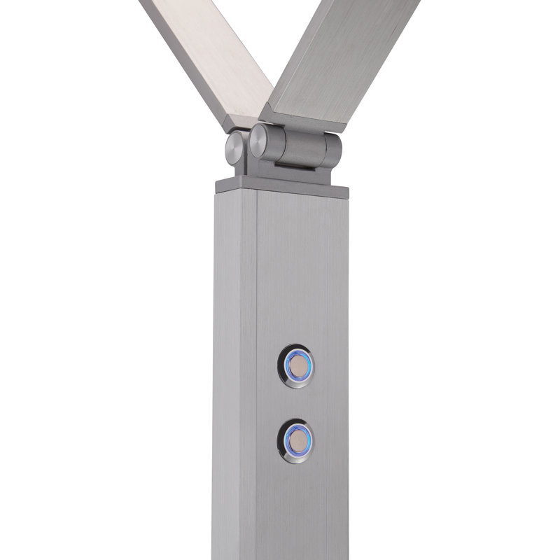 Adjustable White Acrylic LED Floor Lamp with Chiseled Nickel Finish