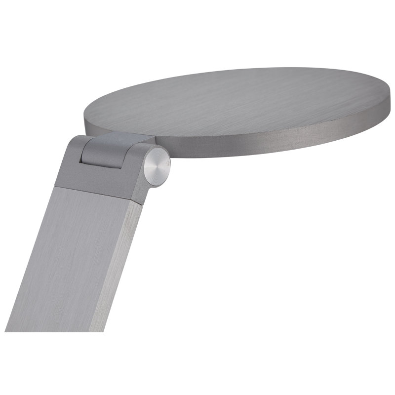 Adjustable White Acrylic LED Floor Lamp with Chiseled Nickel Finish