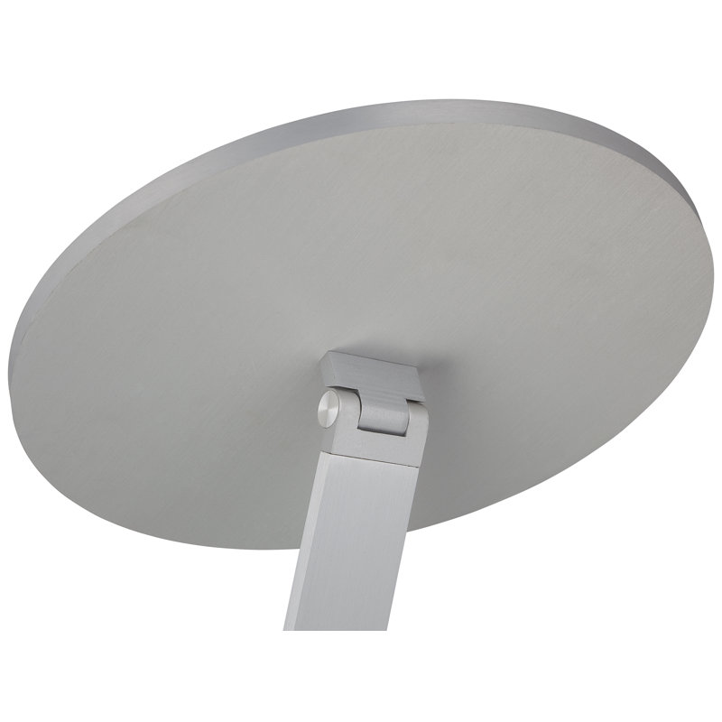Adjustable White Acrylic LED Floor Lamp with Chiseled Nickel Finish