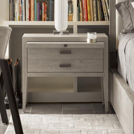 Modern Kennedy 2-Drawer Brown Nightstand - 32"W x 17"D x 28"H