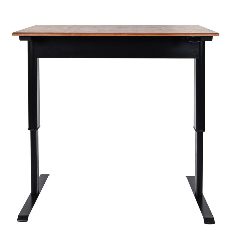 Niagara 48" Teak Finish Adjustable Height Standing Desk with Power Outlet