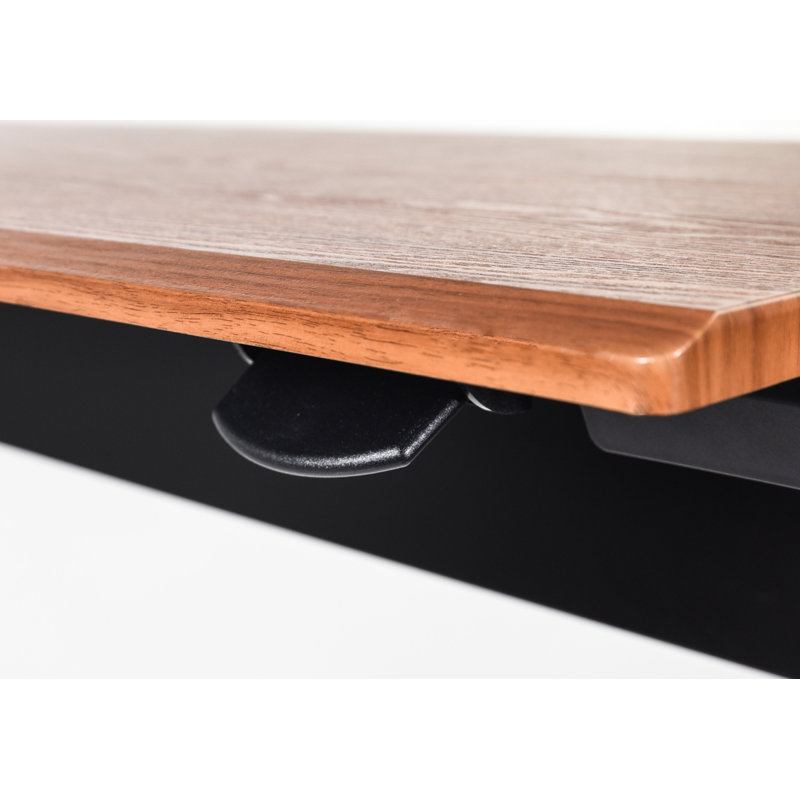 Niagara 48" Teak Finish Adjustable Height Standing Desk with Power Outlet