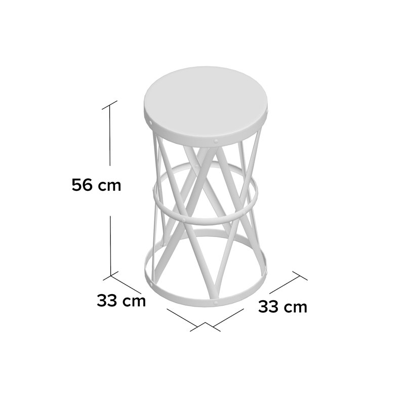 Empire Round Gray Iron 13" Side Table